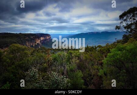 Panorama of The Blue Mountains, New South Wales, Australia Stock Photo