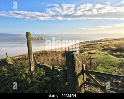 Public Bridleway, Offerton Moor, Hope Valley, Peak District, UK Stock Photo