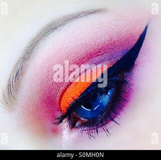 I created this colorful eye makeup one day and fell in love with this photo! Stock Photo