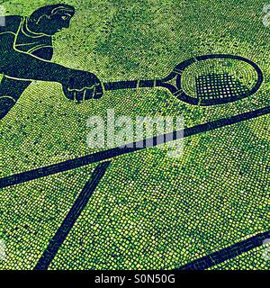 Grass court tennis Stock Photo