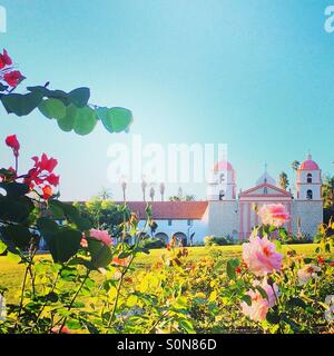 Santa Barbara Mission and the Rose Garden, Santa Barbara, California