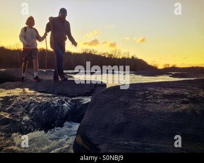 Exploring the Potomac River, Harper's Ferry, West Virginia Stock Photo