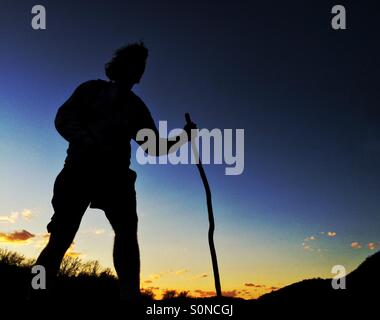 Young man hiking, Harpers Ferry West Virginia Stock Photo