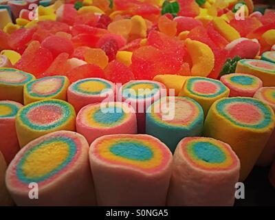 Bright coloured candy sweets Stock Photo