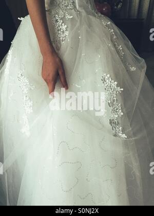 Wedding dress detail Stock Photo