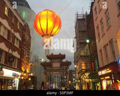 Christmas in China Town, London. Stock Photo