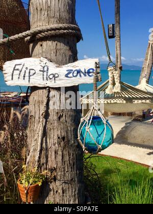 Flip flop zone bo phut beach Koh Samui Stock Photo