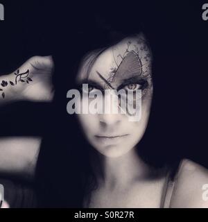 Dark portrait of woman Stock Photo