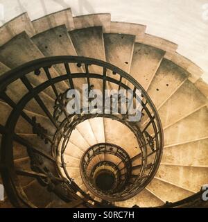 Downtown labeled staircase leading to the lower level of the pottery barn  in the flatiron district, Manhattan, NYC, USA Stock Photo - Alamy