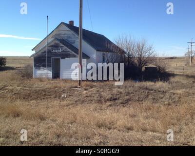 Old one room school house. Stock Photo