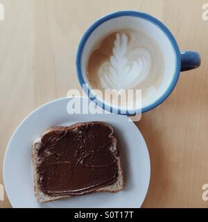 Coffee Mocca made by Nutella, Espresso and milk Stock Photo - Alamy