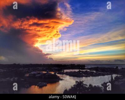 Sunset over Cullen Bay, Darwin, Northern Territory, Australia. Stock Photo