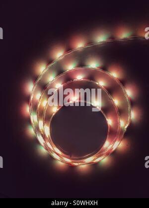 Multi coloured LED lights Stock Photo