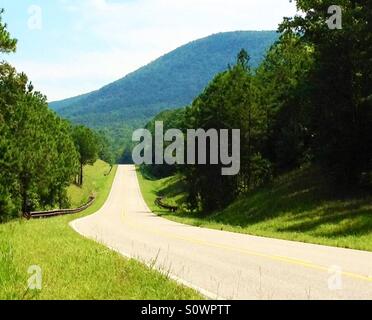 Country road in the July landscape before a thunderstorm (aerial ...