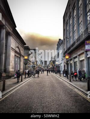 Bold Street, Liverpool on a Saturday evening in March Stock Photo