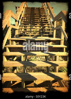 Steps leading to a viewing platform at Guana River State Park, Ponte Vedra Beach, Florida, USA. Stock Photo