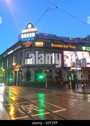 Manchester city centre Prints works Stock Photo