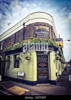 Classic London East End pub, the Pelton Arms. Stock Photo