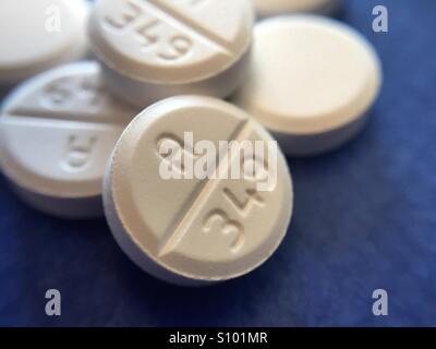 Percocet opioid pills Stock Photo