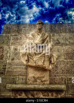 Statue of Menander, Theater of Dionysos, Acropolis of Athens Stock Photo