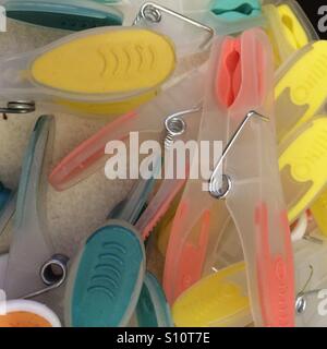 Washing pegs Stock Photo