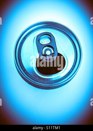 Open ring pull can. Stock Photo
