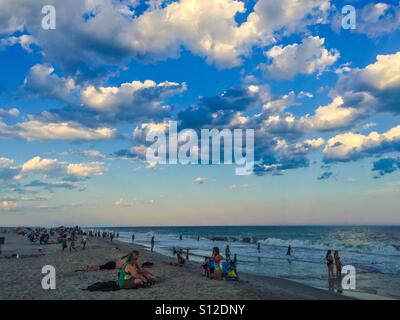 Sunset at Robert Moses beach in Long Island.(field 5) Stock Photo