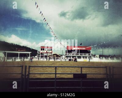 Presentations at the Sundre Pro Rodeo in Alberta, Canada. Stock Photo