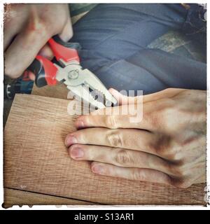 Working on DIY project. Stock Photo