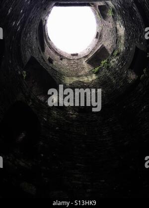 Inside ruin of Nunney Castle, Somerset, UK Stock Photo