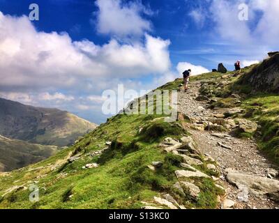 Hiking up the Old Man of Coniston, Lake District, Cumbria Stock Photo