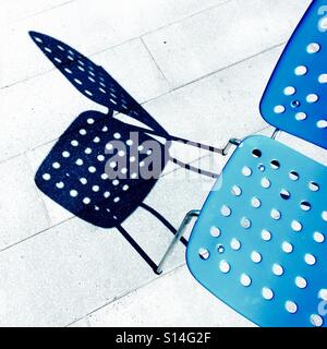 Blue chair and shadow Stock Photo