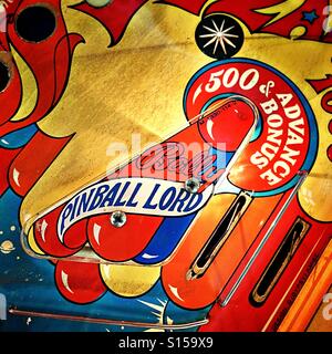 Close-up of vintage pinball machine Stock Photo