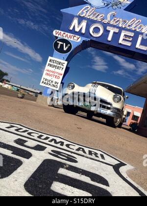 Blue Swallow Motel, Route 66, Tucumcari, New Mexico Stock Photo