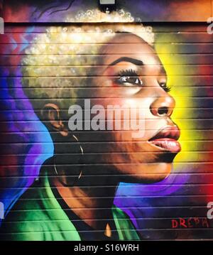 Woman Street Art in Brick Lane London Stock Photo