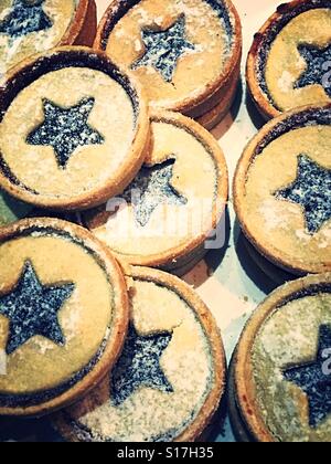 Christmas Mince Pies with a star decoration Stock Photo