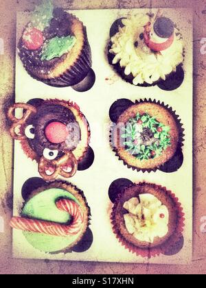 Christmas cupcakes. Stock Photo