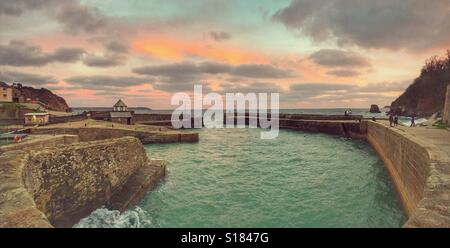 Charlestown harbour in Cornwall U.K. Stock Photo