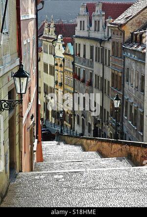 Old castle stairs. Prague. Czech Republic Stock Photo