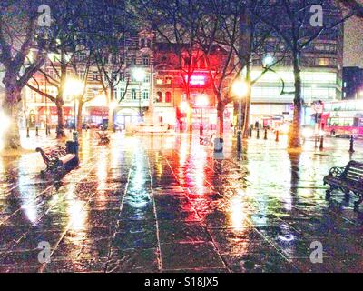 Rain in Sloane street, London Stock Photo
