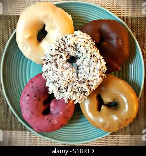 A plate of donuts. Stock Photo