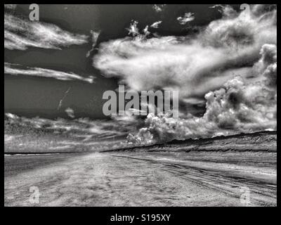 Storm clouds begin to build up behind the sand dunes, Ponte Vedra Beach, Florida Stock Photo