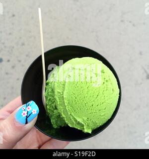 Matcha Ice Cream Stock Photo