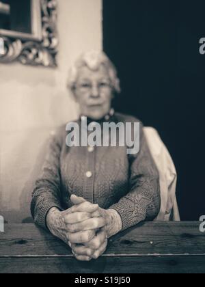Old lady's hands Stock Photo