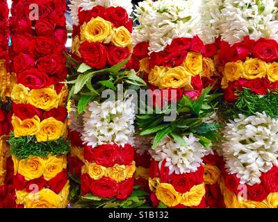 Indian fresh flower garlands, Little India, Singapore Stock Photo