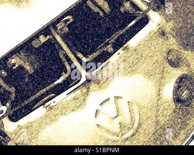 Vintage Split-Screen VW Camper Van Stock Photo
