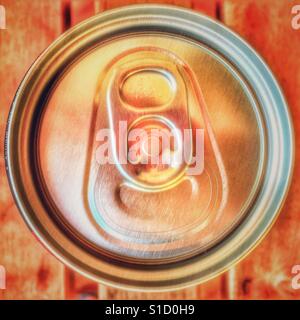 Top of an unopened drink can Stock Photo