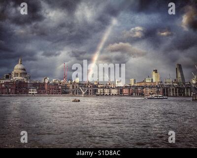 Rainbow over London Stock Photo