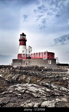 Longstone Lighthouse in Northumberland (Farne Islands). Stock Photo