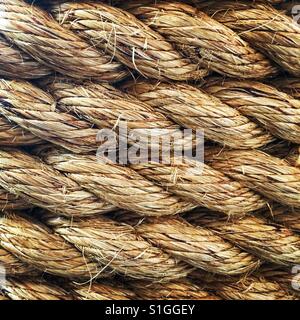 Close-up of coiled rope. Stock Photo